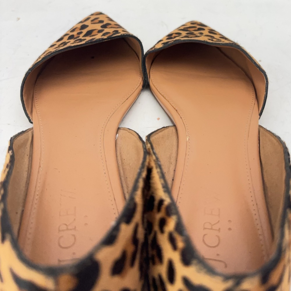 J.Crew Flats Zoe Leopard Calf Hair d'Orsay Flats Womens 8 Animal Print - Picture 9 of 10